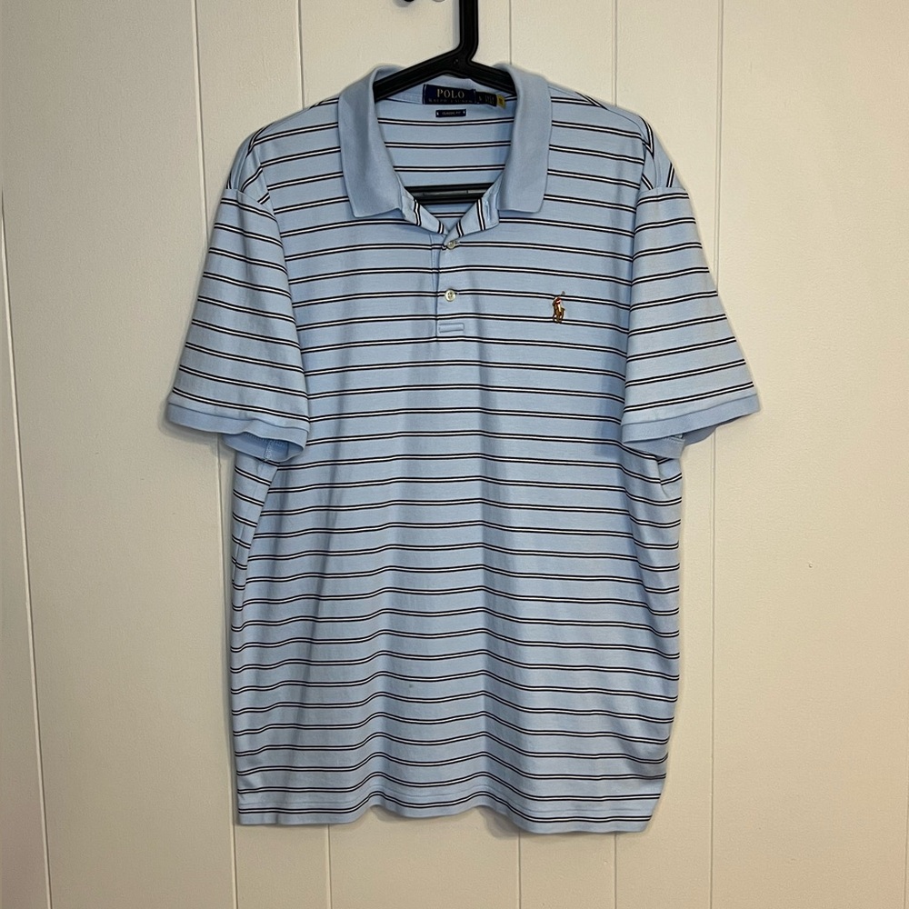 Polo Ralph‎ Lauren Men's Classic Fit Striped Polo Blue Size L